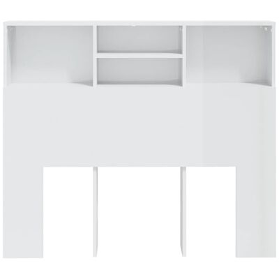 vidaXL voodipeatsi kapp, kõrgläikega valge, 120 x 19 x 103,5 cm