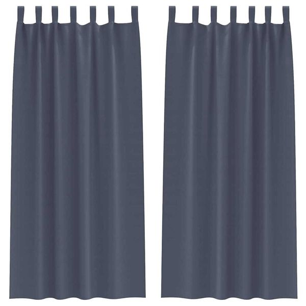 vidaXL Kardinad r&otilde;ngastega 2 pcs Antratsiit 225 x 140 cm Pol&uuml;ester