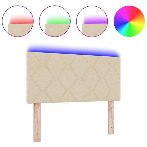 vidaXL Peats LED -ribatuledega peaga Reguleeritav cream 100 cm kangas