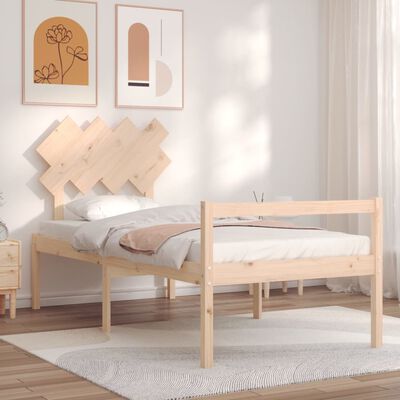 vidaXL vanemate inimeste voodiraam peatsiga, 90x200 cm, täispuit