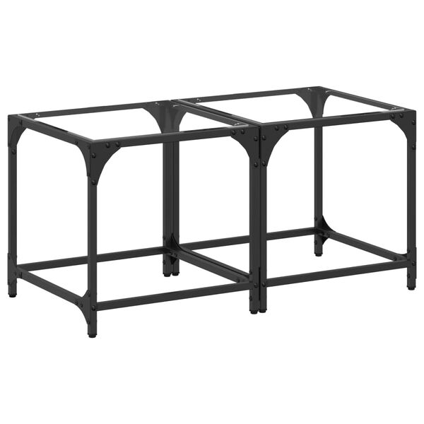 vidaXL kohvilauad 2 tk, l&auml;bipaistev klaasplaat, 40 x 40 x 40 cm, teras