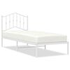 vidaXL metallist voodiraam peatsiga, valge, 90 x 190 cm