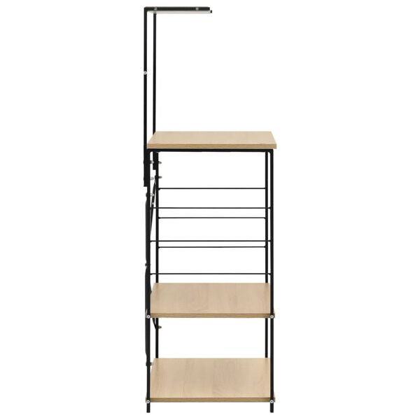 vidaXL mikrolaineahju kapp, must, tamm 60x39,6x123 cm, tehispuit