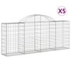 vidaXL kaarekujulised gabioonkorvid 5 tk, 200x30x80/100 cm, raud