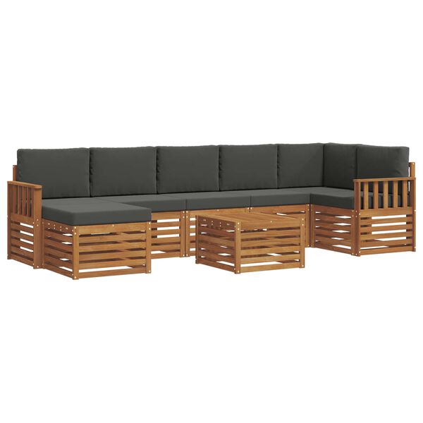 vidaXL Diivanikomplektid 8 pcs Looduslik ja antriit Tugev akatsiapuu