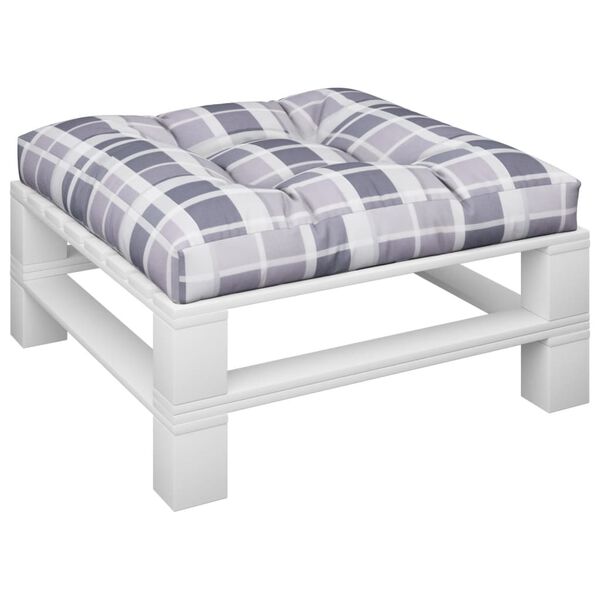 vidaXL euroaluse istumispadi, hall, ruuduline, 70x70x12 cm, kangas