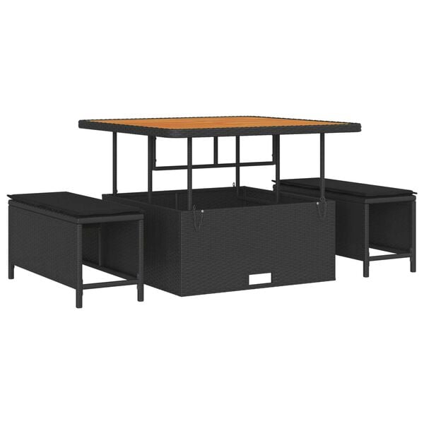 vidaXL Aia Diivanikomplekt padjaga ladustamisega padjaga 12 pcs Must