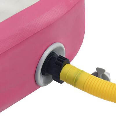 vidaXL täispumbatav võimlemismatt pumbaga 400x100x15 cm PVC roosa