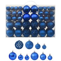 vidaXL 100-osaline jõulukuulide komplekt, sinine