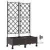 vidaXL Aiakonteiner Kastmise ja Ratastega 2 tk Pruun 80 x 40 x 132 cm