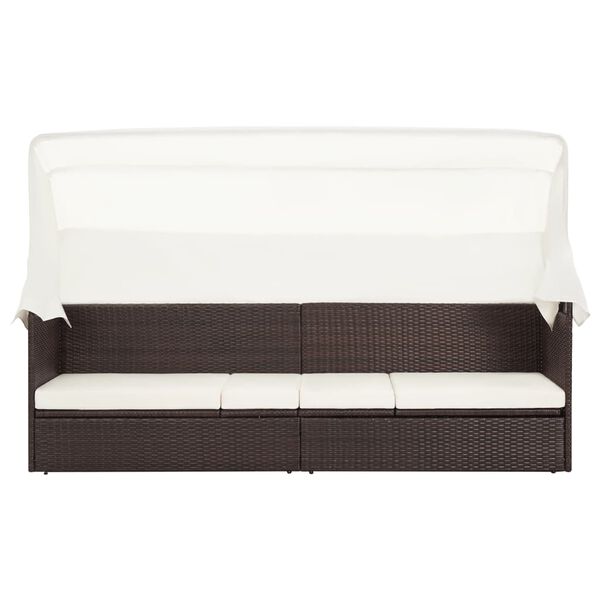 vidaXL aiadiivan varikatusega, pol&uuml;rotang, pruun