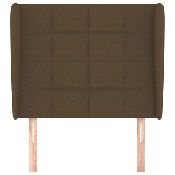 vidaXL voodipeats servadega, tumepruun, 103x23x118/128 cm, kangas