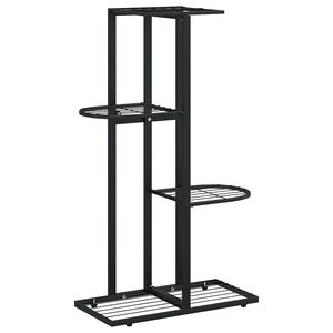 vidaXL 4-korruseline lillealus, 43x22x76 cm, must, metall