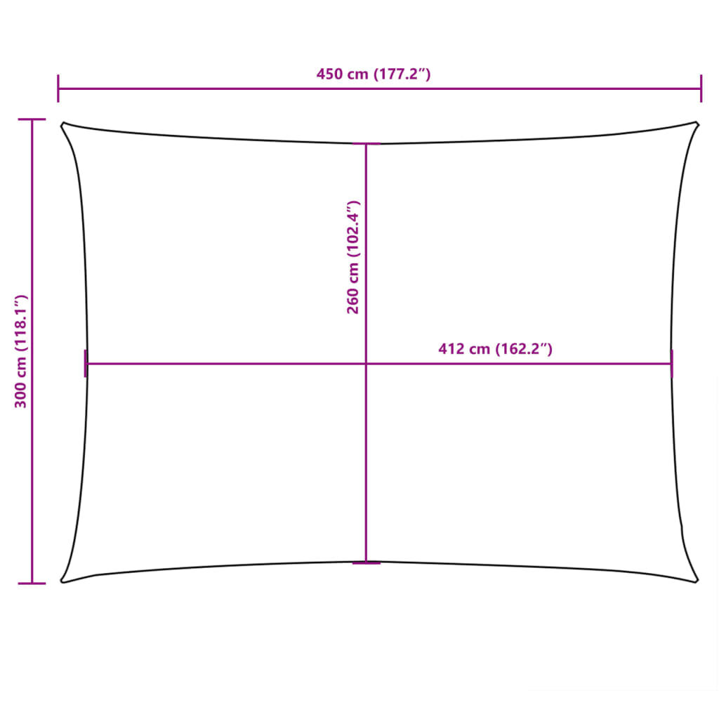 vidaXL päikesevarju puri, oxford-kangast, kandiline, 3x4,5 m, kreemjas