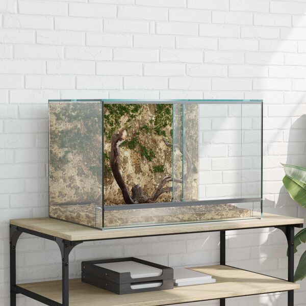 vidaXL Terrarium ladustamisega L&auml;bipaistev 60 x 40 x 40 cm Klaas