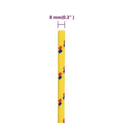vidaXL paadiköis, kollane, 8 mm, 250 m, polüpropüleen