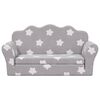 vidaXL 2-kohaline laste diivanvoodi tähtedega, helehall, pehme plüüs