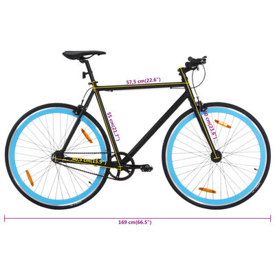 vidaXL ühekäiguline jalgratas, must ja sinine, 700C 55 cm
