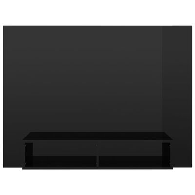 vidaXL TV-seinariiul, kõrgläikega must, 120x23,5x90 cm, puitlaastplaat