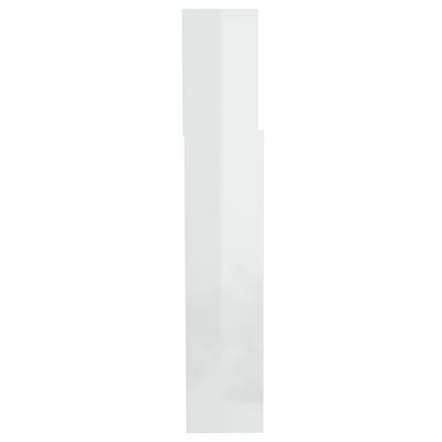 vidaXL voodipeatsi kapp kõrgläikega valge 200x19x103,5 cm