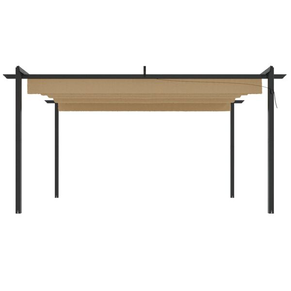 vidaXL varjualune eemaldatava katusega, 4 x 3 m, pruunikashall