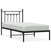 vidaXL metallist voodiraam peatsiga, must, 80x200 cm