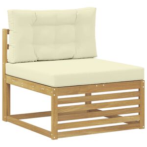 vidaXL V&auml;ljas Keskmine Diivan Tugev akatsiapuu Valge 83 x 79 x 73 cm