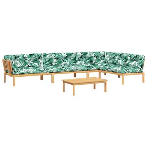 vidaXL 5-osaline kaubaalustest diivanikomplekt patjadega, akaatsiapuit