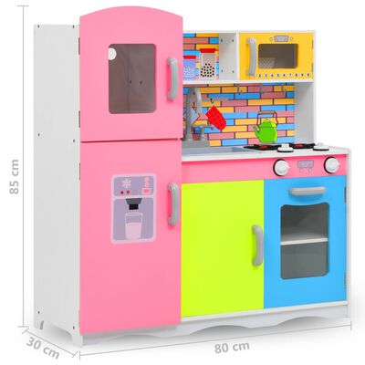 vidaXL laste mänguköök MDF 80 x 30 x 85 cm värviline