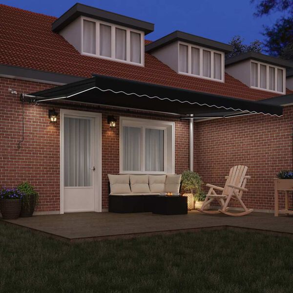 vidaXL Varjudekangas koos Must 450 &times; 350 cm Pol&uuml;ester