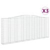 vidaXL kaarekujulised gabioonkorvid 3 tk, 400x30x160/180 cm, raud