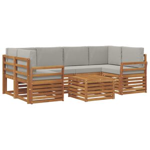 vidaXL V&auml;li diivanikomplekt padjaga 7 pcs Looduslik ja Hele Hall