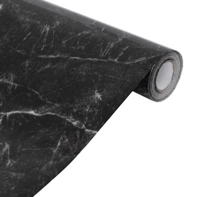 vidaXL isekleepuvad mööblikiled, must marmor, 90 x 500 cm, PVC