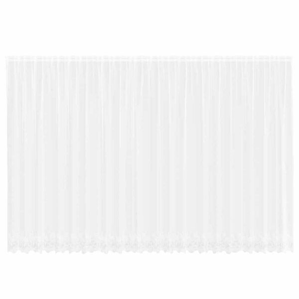 vidaXL Lina Kardin kardinatega Lilled Valge 245 x 600 cm Pol&uuml;ester