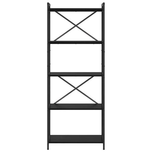 vidaXL Raamatukapp Must tamm 60 x 30 x 155 cm Tehispuit