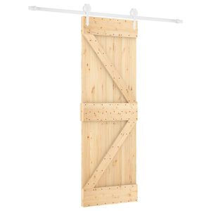 vidaXL Libisev uks Looduslik ja Valge 70 x 210 cm Tahke m&auml;nnipuit