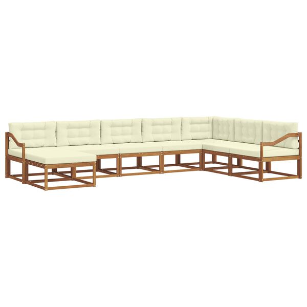 vidaXL V&auml;li diivanikomplekt padjaga 8 pcs Looduslik ja kreem