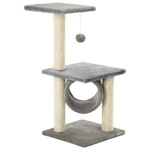 vidaXL sisalk&ouml;itega kraapimispuuga kassimaja 65 cm, hall