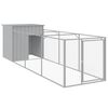 vidaXL koerakuut aedikuga, helehall, 110x405x110 cm, teras