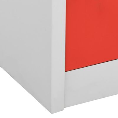 vidaXL lukustatav hoiukapp, helehall ja punane, 90x45x92,5 cm, teras