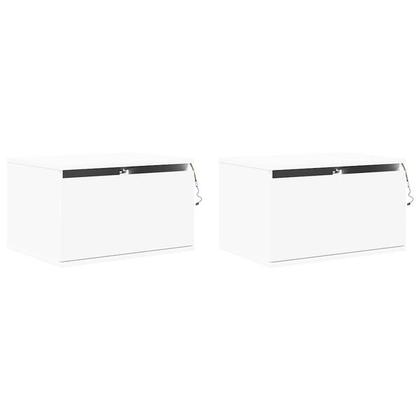 vidaXL seinale kinnitatavad &ouml;&ouml;kapid LED-tuledega 2 tk, valge