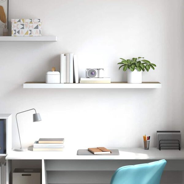 vidaXL seinariiul, tamm ja valge, 120 x 23,5 x 3,8 cm MDF