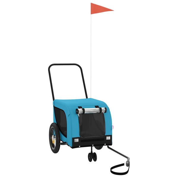 vidaXL lemmiklooma ratta järelkäru, sinine ja must, oxford kangas/raud