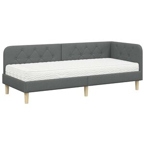 vidaXL Nurgavoodi raam madratsiga peaga Tumehall 80 x 200 cm kangas