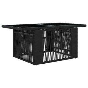 vidaXL Aialaud Must 100 x 55 x 37 cm PE Rattan ja Klaas