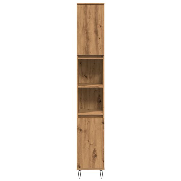 vidaXL vannitoakapp, k&auml;sit&ouml;&ouml;tamm, 30 x 30 x 190 cm, tehispuit