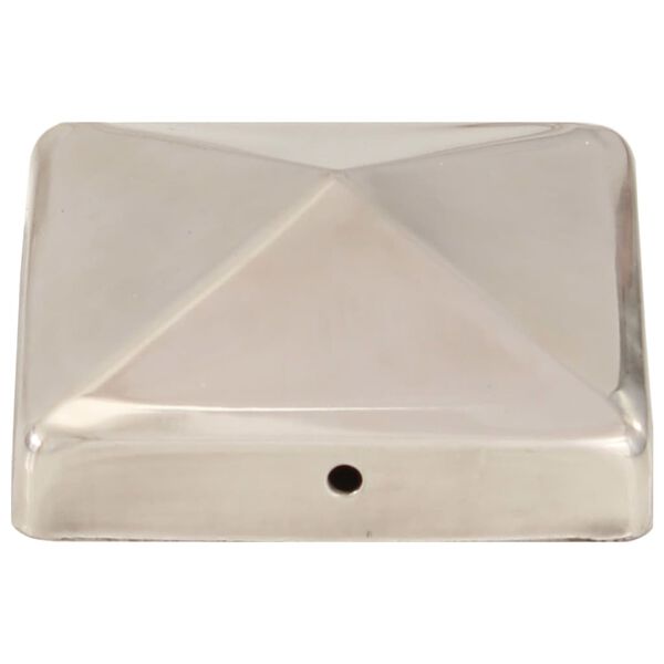 vidaXL püramiidikujuline aiapostiots, 6 tk, roostevaba teras, 91x91 mm