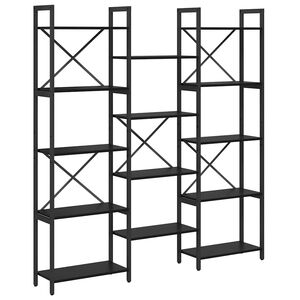 vidaXL Raamatukapp 156 x 25 x 167 cm Tehispuit Must tamm