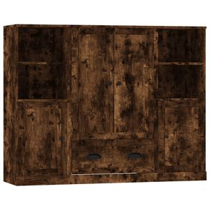 vidaXL k&otilde;rged kapid 3 tk, suitsutatud tamm, tehispuit