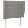 vidaXL voodipeats servadega, helehall, 83x23x118/88 cm, samet